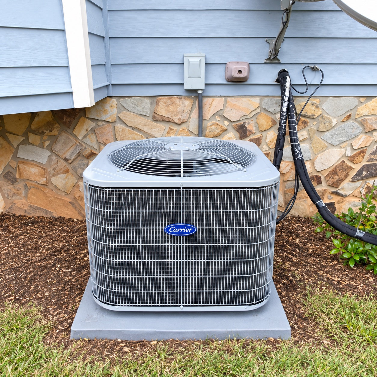 Carrier outdoor condenser elevated view