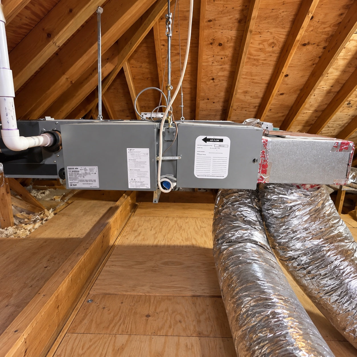Horizontal attic air handler